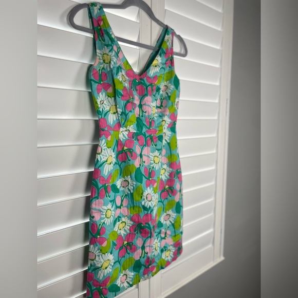 $148 LILLY PULITZER SZ 0 Blossom Lined Sleeveless Floral Dress in Printed Dobby - Picture 3 of 13